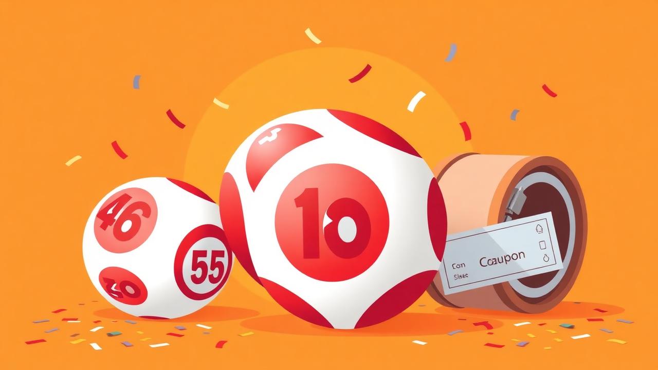 Kuvitus Lotto-kuponkiin ja pallojen arvontaan